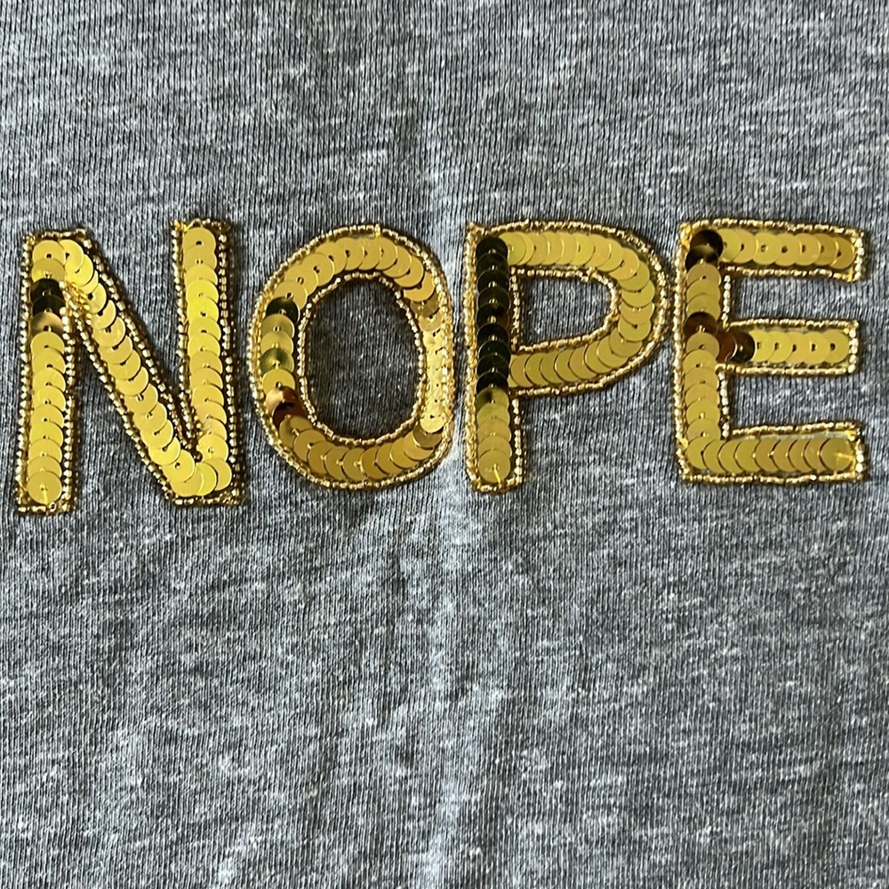Bow & Drape sequin Nope short sleeve T shirt
